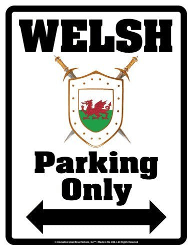 WELSH Parking Only (Sign) - Individual Package - Laminated - 8.5" x 11"