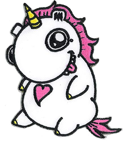 Chubby Unicorn - Orginal Artwork Embroidered Iron On Patch - 3.5" x 3"
