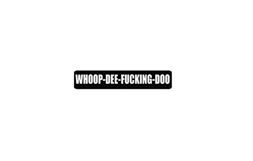 Whoop-Dee-F@cking-Doo Motorcycle Helmet Stickers - Novelty Biker Decals, 4 x 1"