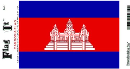 Cambodia flag decal for auto, truck or boat