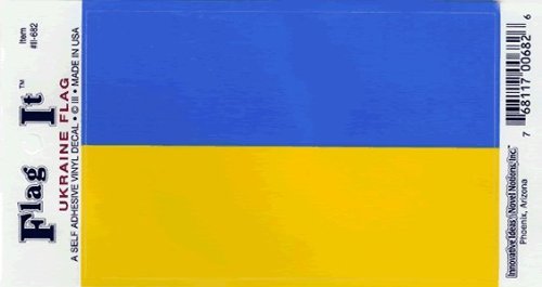 Ukraine flag decal for auto, truck or boat