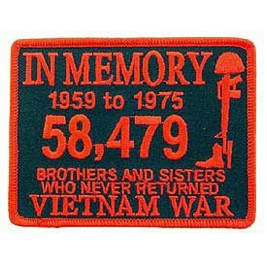VIETNAM, IN MEMORY - Embroidered Patches, High Quality Iron On Patch - 3" x 4"