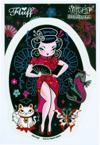 Fluff - Geisha Pinup Girl - Sticker / Decal