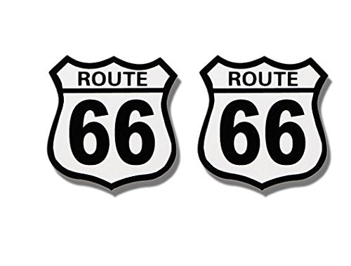 2 x ROUTE 66, Sticker DECAL - 3" (Pair)