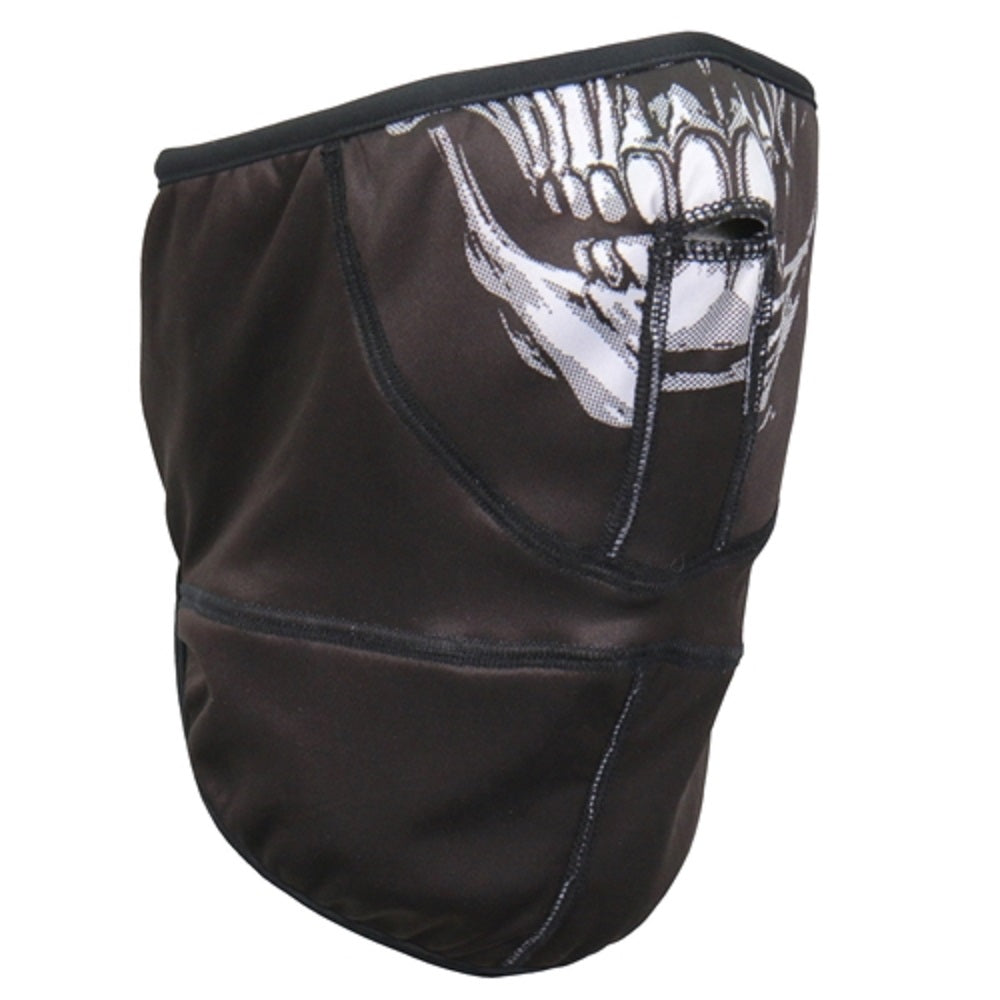 SKULL FACE WRAP - Hook and Loop Fastener Fleece Lined Soft Neck Warmer Adjustable Back Closure FACEWRAP - One Size