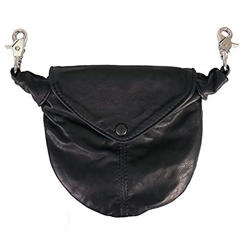 Genuine US Made Premium 100% COWHIDE LEATHER Biker CLIP POUCH - Front Flap Design, 9" X 7"