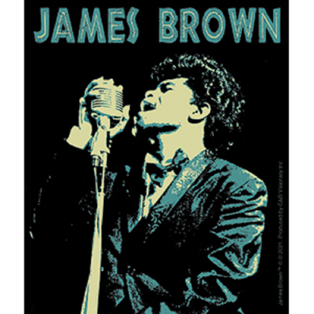 BROWN JAMES SINGS IN BLUE STICKER - Officially Licensed Brown James Singing in Blue Orignal Artwork STICKER, 4" x 4.75"
