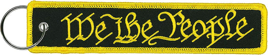 WE THE PEOPLE, FOB KEYCHAIN - Double Sided High-Quality Full Thread Embroidered Rayon Biker FOB Keychain - 1.25" x 6.2"