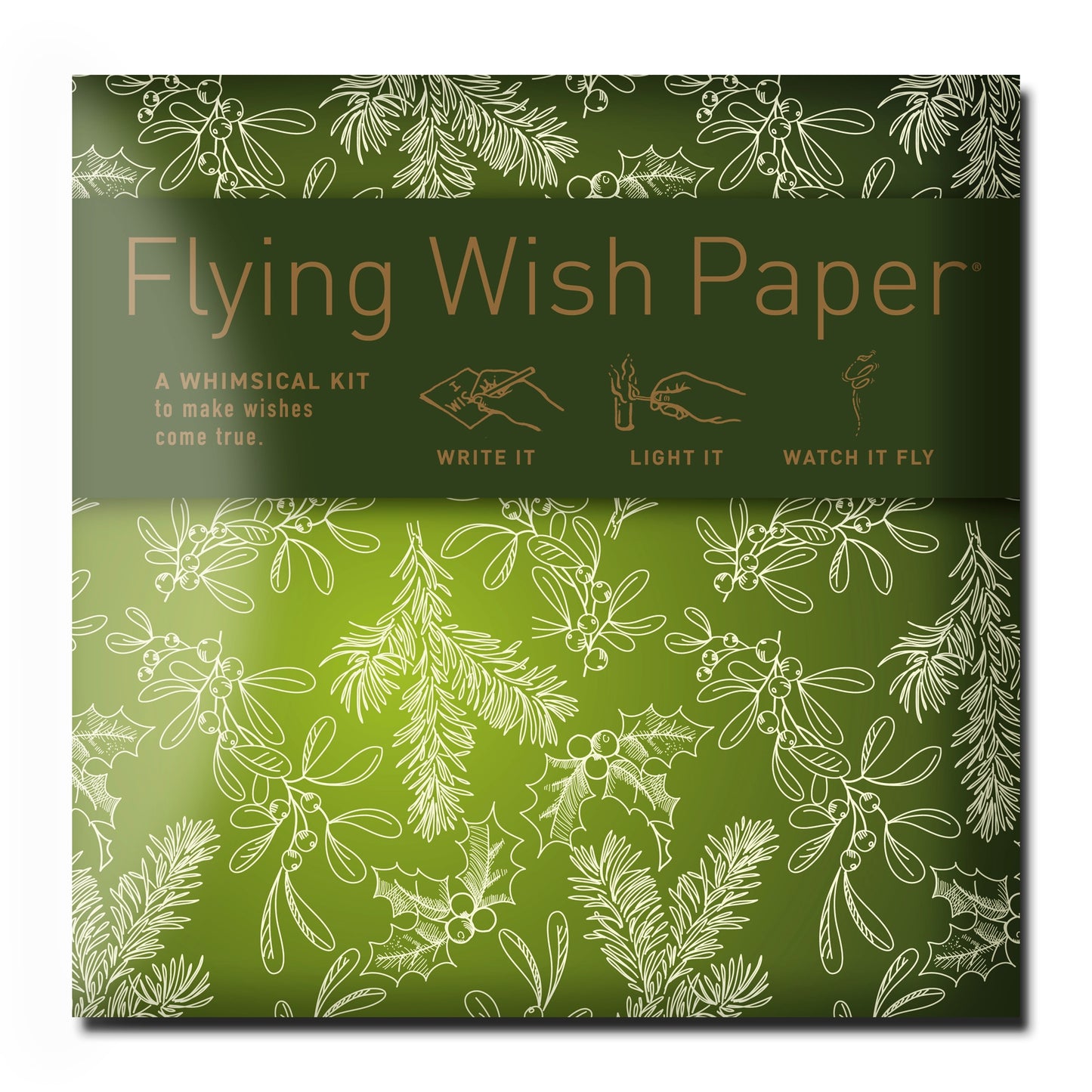 FLYING WISH PAPER® GREEN HOLIDAY - Mini Wishing Kit, 5" x 5"