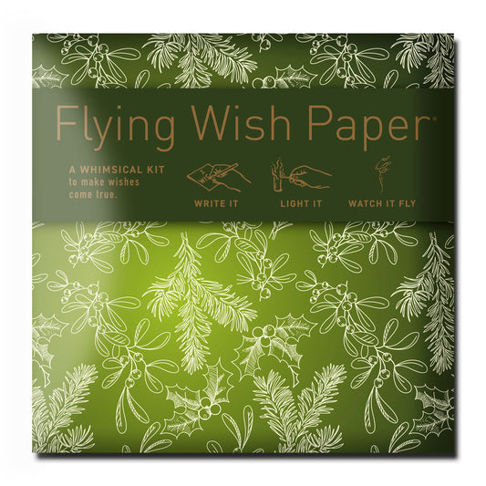 FLYING WISH PAPER® GREEN HOLIDAY - Mini Wishing Kit, 5" x 5"