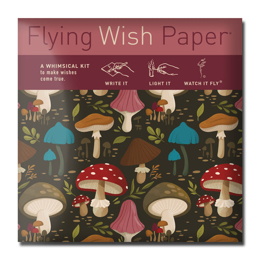 FLYING WISH PAPER® MUSHROOMS - Mini Wishing Kit, 5" x 5"