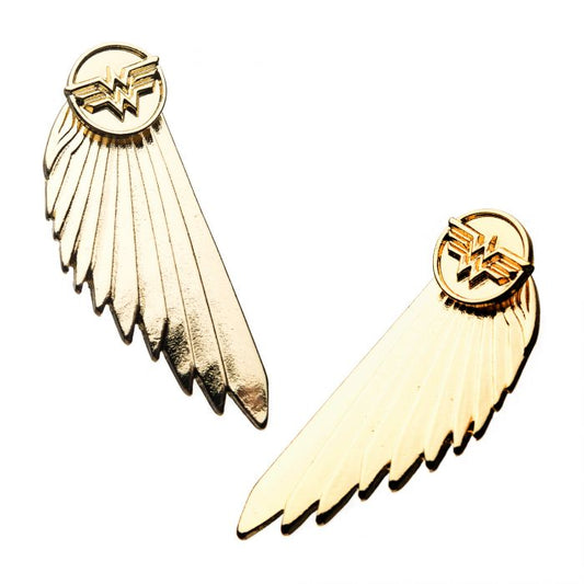 DC COMICS, WONDER WOMAN 1984 GOLD ARMOR WINGS EARRING - Officially Licensed Stainless Steel Wonder Woman 1984 Gold Armor Wings Earrings