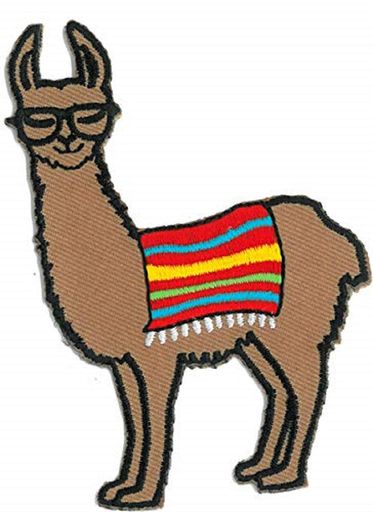 Llama - Orginal Artwork Embroidered Iron On Patch - 3.5" x 2.375"