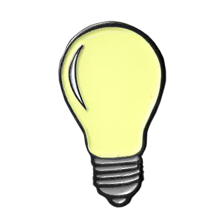 LIGHT BULB ENAMEL PIN - Matt Stewart Art's "LIGHT BULB" Backpack Enamel Lapel Pin - 1.25" x 0.75"