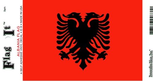 Albania flag decal for auto, truck or boat