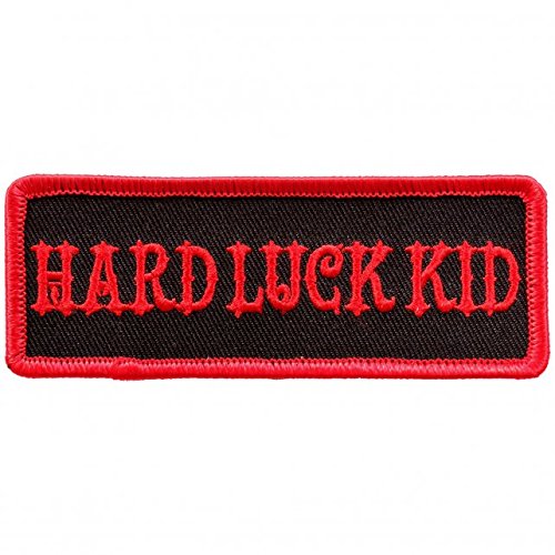 Hard Luck Kid Iron On Patches - Embroidered Artwork Applique Patch, 4" x 2"