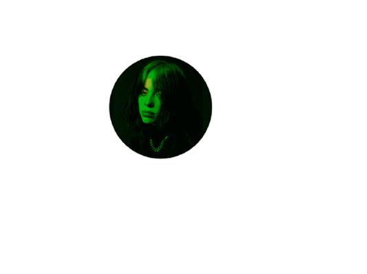 BILLIE EILISH BUTTON - Billie Eilish Green Face Original Artwork BUTTON - 1.25"