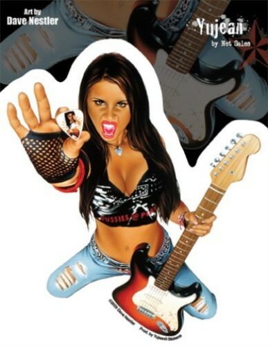Dave Nestler - Carina Pin-Up Girl with Guitar and Pinup Pick - Sticker / Decal
