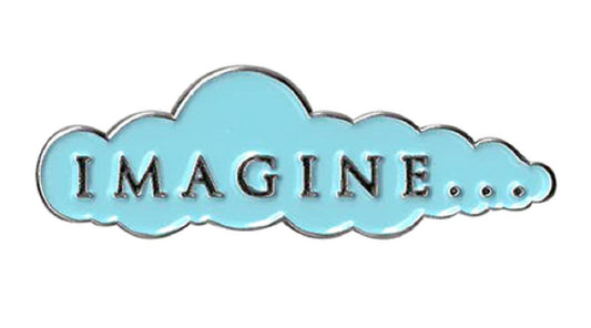 IMAGINE ENAMEL PIN - Imagine.. In A Blue Cloud Art Novelty Backpack Cute Enamel Lapel PIN