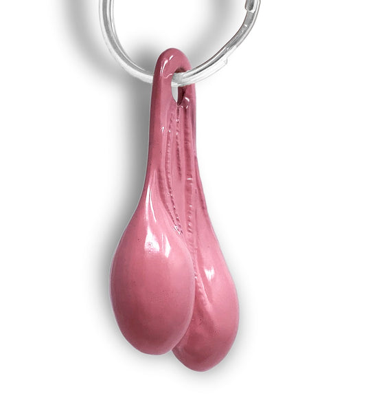PINK BALLS Bikers Key Chain with a Witty Sense of Humor, Stainless Steel Metal Key Holder KEYCHAIN