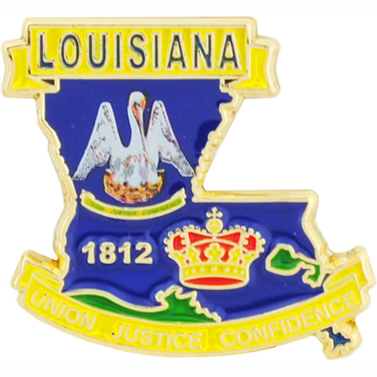 USA STATES, LOUISIANA Map - Original Artwork, Expertly Designed PIN - 1"