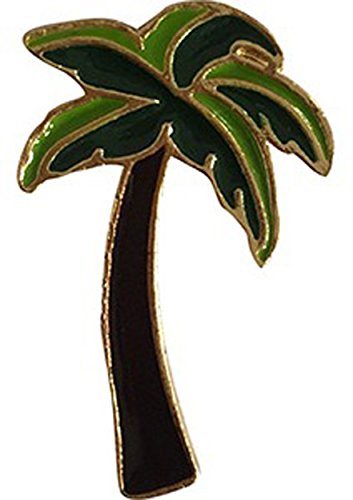 Flowers Palm Tree, Licensed Artwork PIN - 3D Rubber & Embossed Metal Lapel Pins - 1"