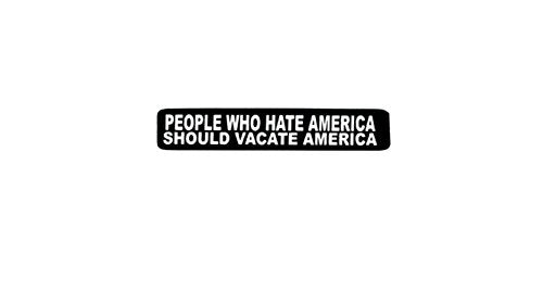 People Who Hate America Helmet Stickers - Novelty Artwork Biker Decals, 4" x 1"