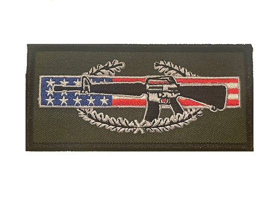 US ARMY, CIB - Patriotic Patches, Embroidered Iron On Patch - 4.25"
