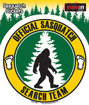 OFFICIAL SASQUATCH SEARCH TEAM STICKER - "Squatcher" Weather Resistant Long Lasting In / Out Door Die-Cut Decal Sticker - 4.75"