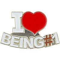 I LOVE BEING #1 ONE PIN - Original Artwork Backpack Enamel Lapel Pin - 1"