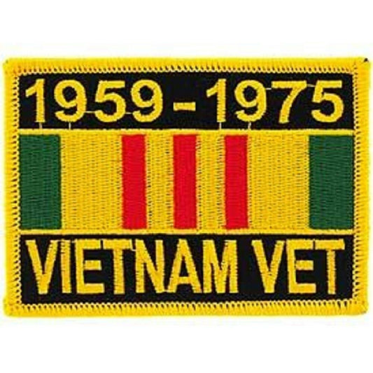 VIETNAM VETERAN PATCH - Vietnam Service Ribbon 1959 - 1975, Embroidered Novelty Patriotic Patch - 3.5"