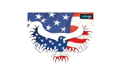EAGLE FLAG STICKER - Matt Stewart Art's Patriotic Eagle Flag Orignal Artwork Premium In / Out Door Decal Die-Cut STICKER