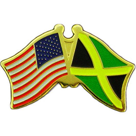 INTERNATIONAL, USA & JAMAICA Cross Flags - Original Artwork, Expertly Designed PIN - 1.125"