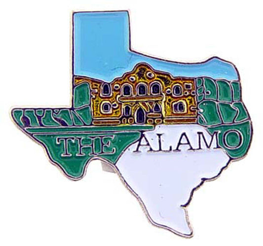 USA STATES, TEXAS THE ALAMO MAP - Original Artwork, Expertly Designed PIN - 1"