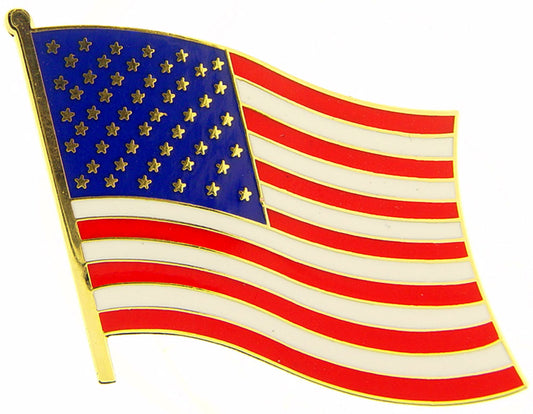 USA & PATRIOTIC, USA FLAG WAVY - Original Artwork, Expertly Designed PIN - 1.625"