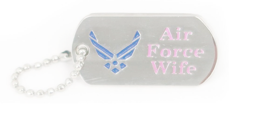 U.S. AIR FORCE, USAF EMBLEM WIFE - Original Artwork, Expertly Designed Lapel Pin Dog Tag - 1"