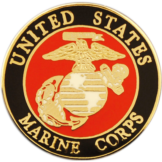 U.S. MARINES, USMC LOGO C MED - Original Artwork, Expertly Designed PIN - 0.875"