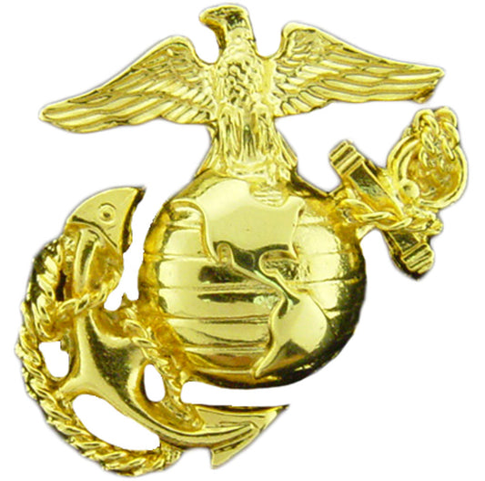 U.S. MARINES, EMBLEM C1 LEFT MEDIUM - Original Artwork, Expertly Designed PIN Gold - 1.125"