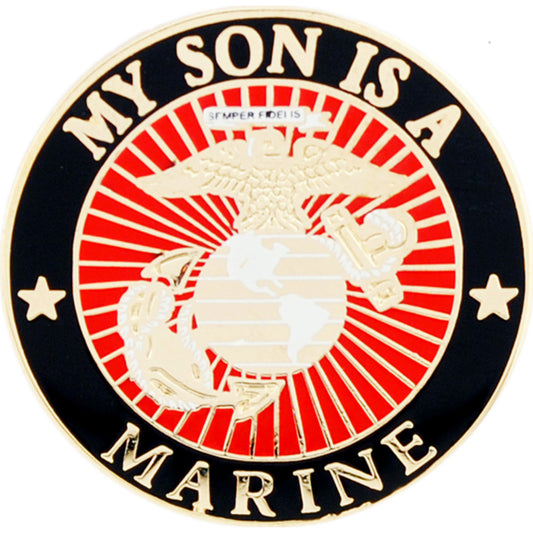 U.S. MARINES, USMC LOGO My Son Is A Marine - Original Artwork, Expertly Designed PIN - 1"