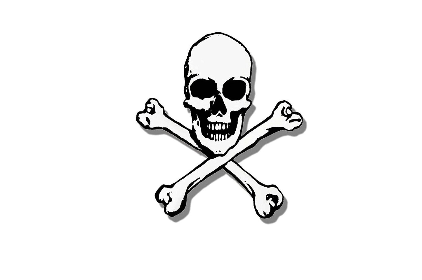 PIC SKULL&BONES CUT OUT, - Funny Bikers Motorcycle HELMET Sticker DECAL - 3"