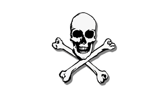 PIC SKULL&BONES CUT OUT, - Funny Bikers Motorcycle HELMET Sticker DECAL - 3"