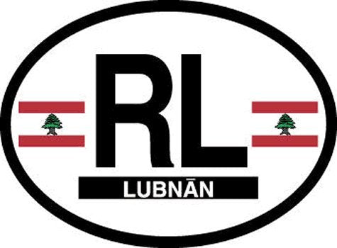 LEBANON FLAG, Waterproof UV Coated, Famous Reflective OVAL Sticker DECAL , 3.5" x 4.75"