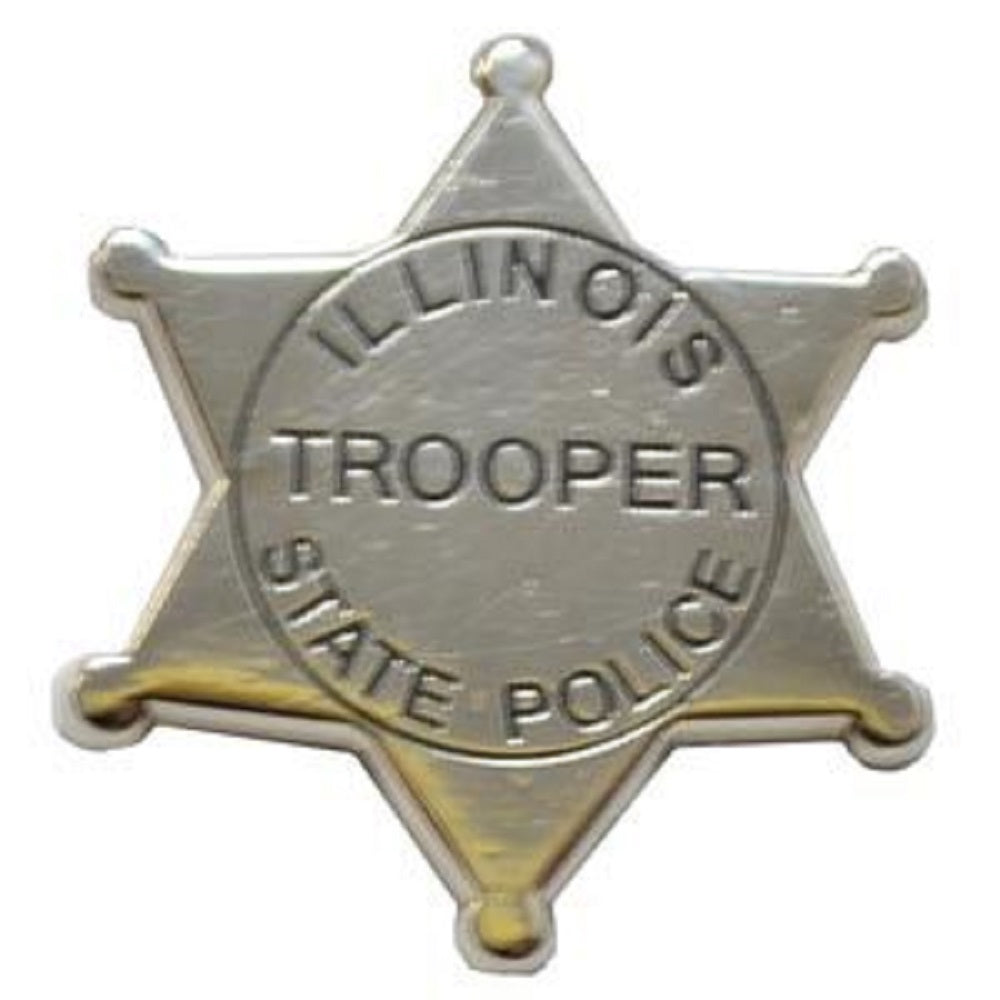 TROOPER ILLINOIS STATE POLICE ENAMEL PIN - 6 Point Star Design Backpack Enamel Lapel Pin - 1"