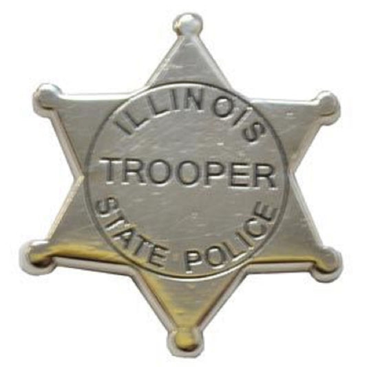 TROOPER ILLINOIS STATE POLICE ENAMEL PIN - 6 Point Star Design Backpack Enamel Lapel Pin - 1"