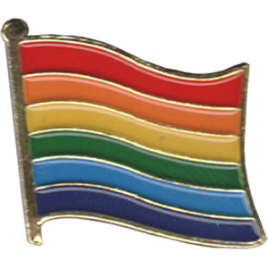 LGBTQ FLAG - Original Artwork, Metal Enamel Lapel Pin - 0.75" x 0.87"
