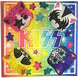 Kiss Kittens - Sew Iron on, Embroidered Original Artwork - Patch - 3.5" X 3.5"
