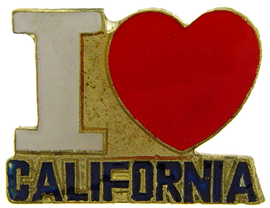 USA STATES, I HEART CALIFORNIA - Original Artwork, Expertly Designed PIN - 1"