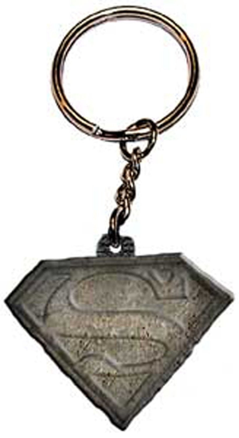 Superman Logo Grey Keyring - Original Artwork Premium Quality Metal Keychain