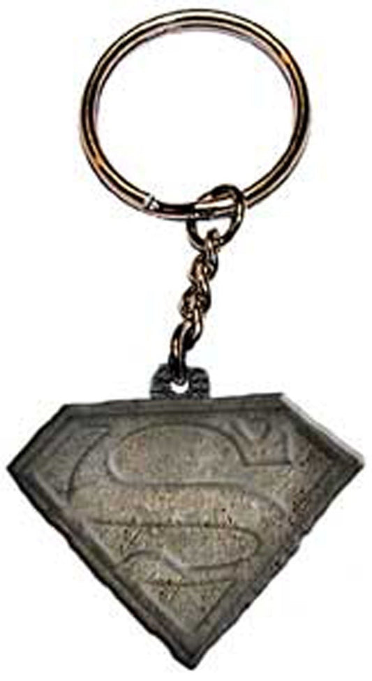 Superman Logo Grey Keyring - Original Artwork Premium Quality Metal Keychain