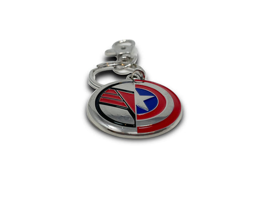The FALCON SYMBOL & CAPTAIN AMERICA SHIELD Keychain, Official Marvel Disney+ THE FALCON AND THE WINTER SOLDIER Keychain